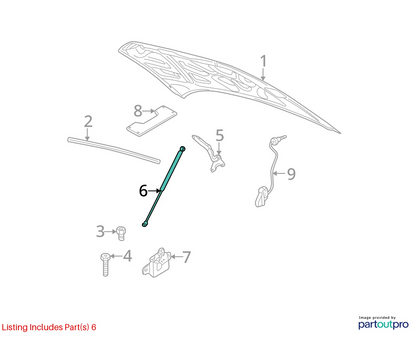2000-2002 DODGE INTREPID RIGHT HOOD HINGE LIFT SUPORTS STRUT SHOCK 4580770AD