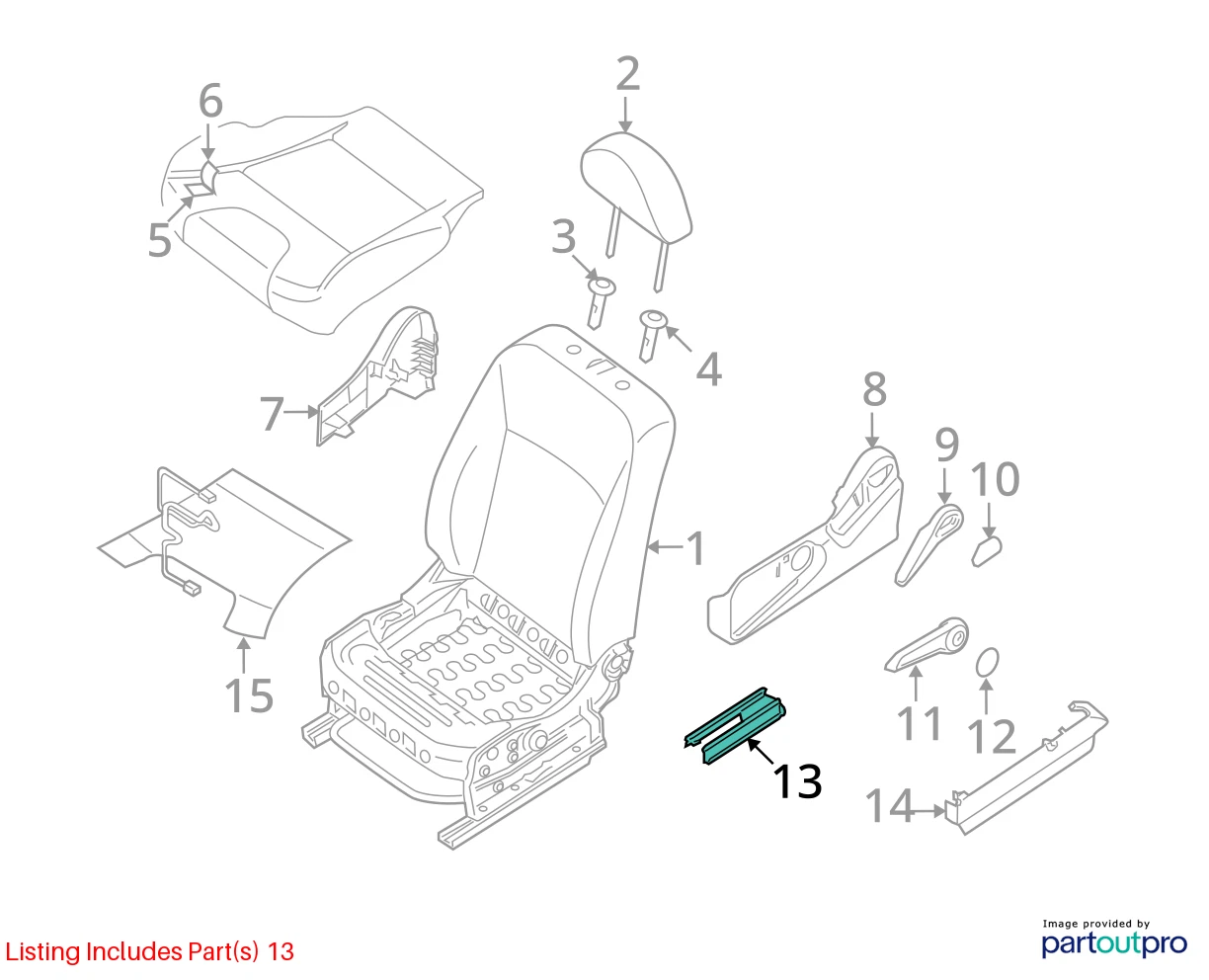 2007-2009 NISSAN SENTRA LEFT INNER SIDE FRONT RIGHT SEAT TRACK END COVER TRIM