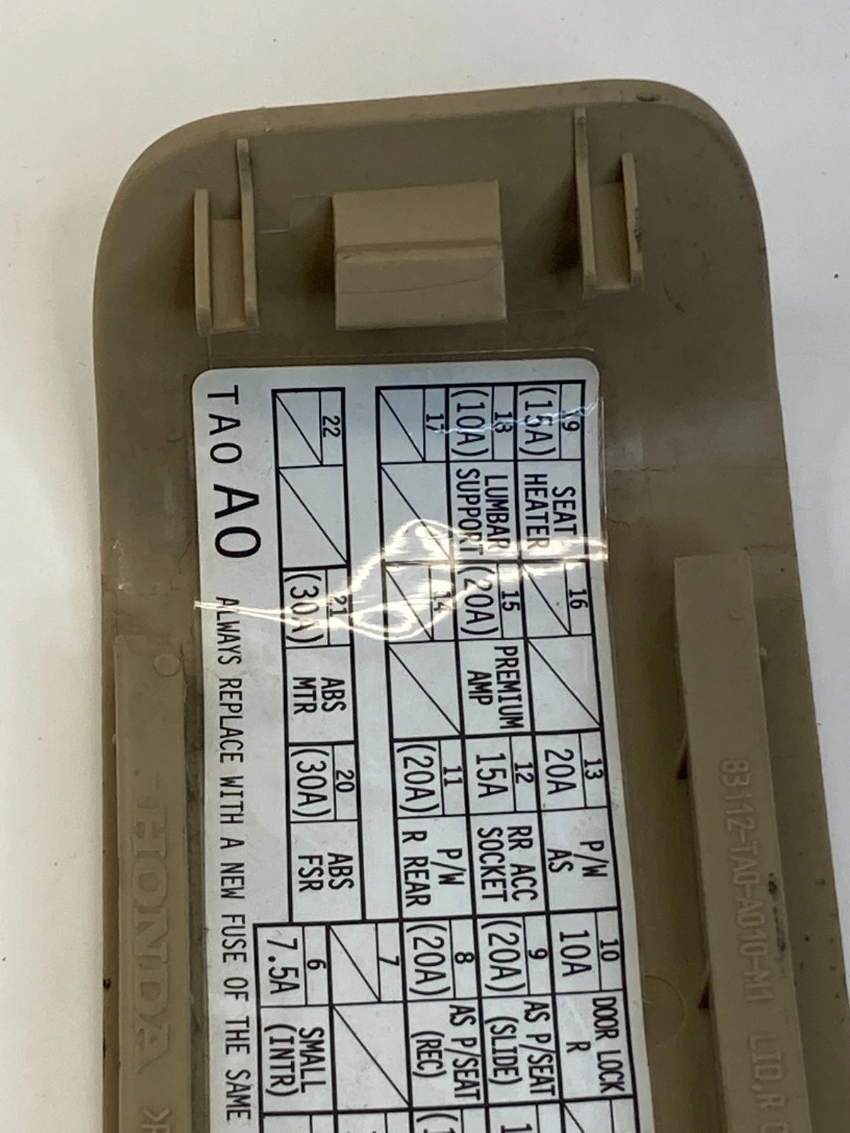 2008-2012 Honda Accord Right Lower Dash Interior Fuse Box Cover 83112TA0A010 OEM