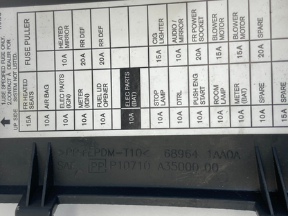 09-14 Nissan Murano Dash Interior Cabin Panel Fuse Box Door Cover 68964-1AA0A