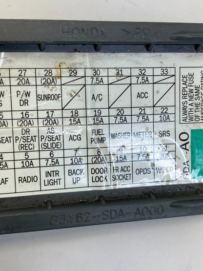 2003-2007 HONDA ACCORD SEDAN FUSE BOX COVER LID BEZEL TRIM 83162-SDA-A000 OEM