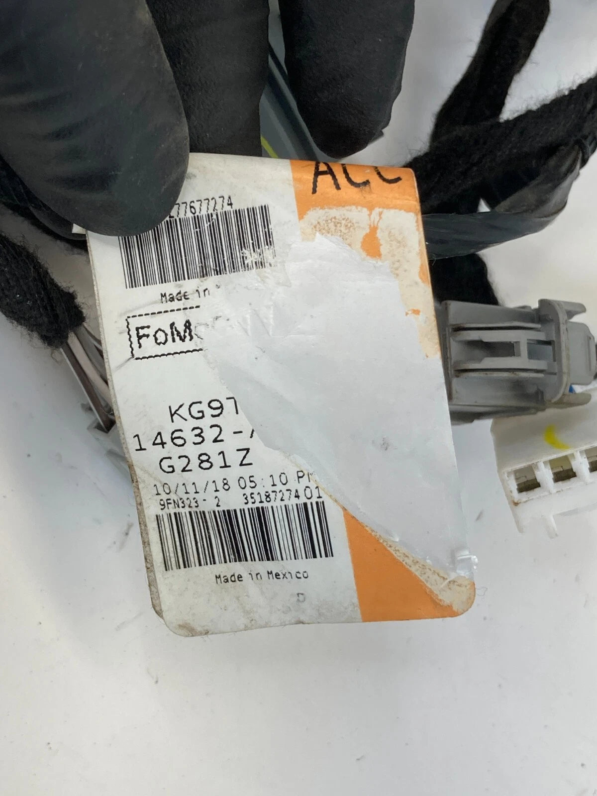 2017-2020 FORD FUSION REAR RIGHT DOOR WIRE WIRING HARNESS KG9T-14632-ACC OEM