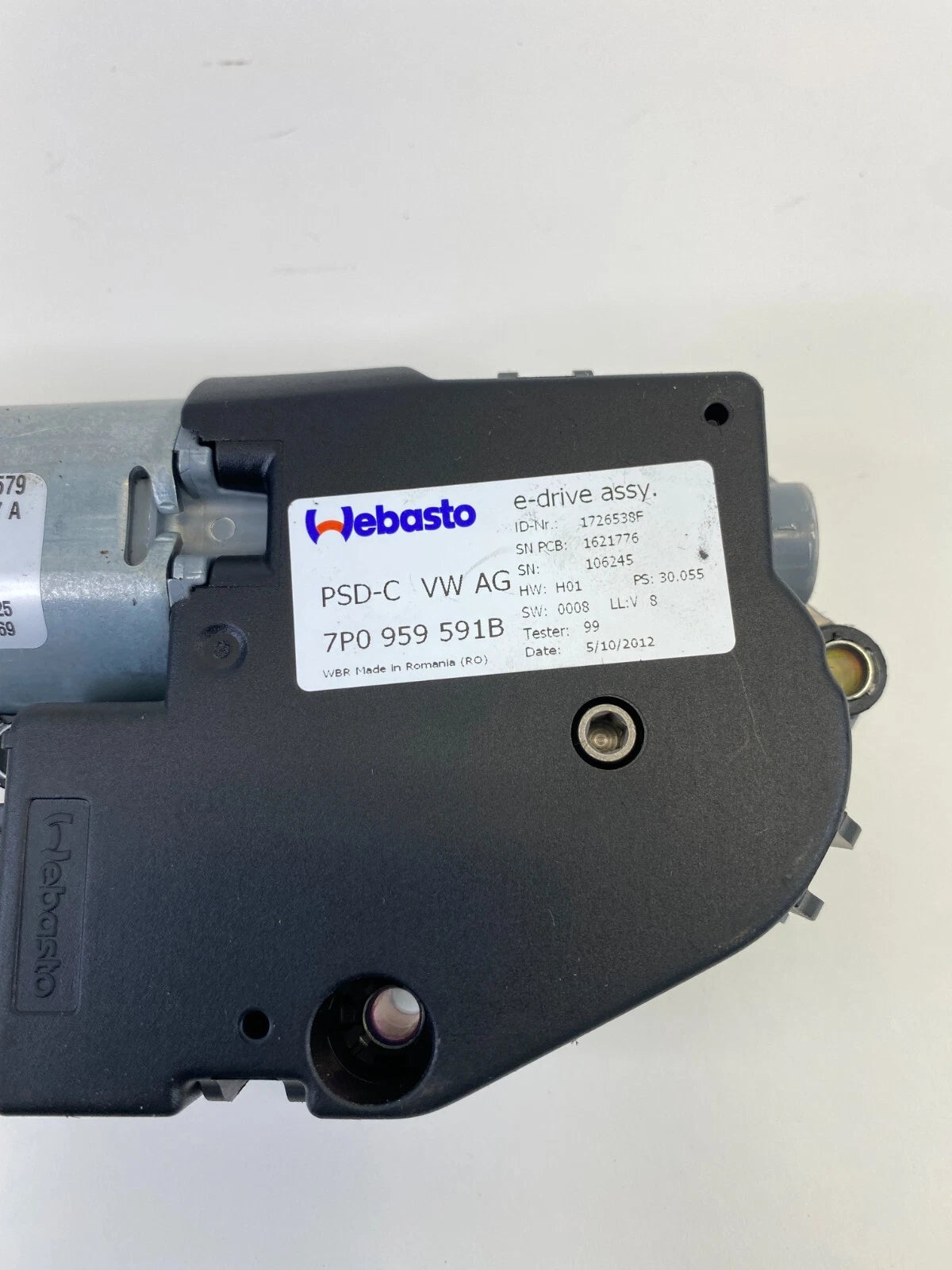 2011-2017 VOLKSWAGEN TOUAREG SUNROOF MOONROOF MOTOR ASSEMBLY 7P0959591B OEM