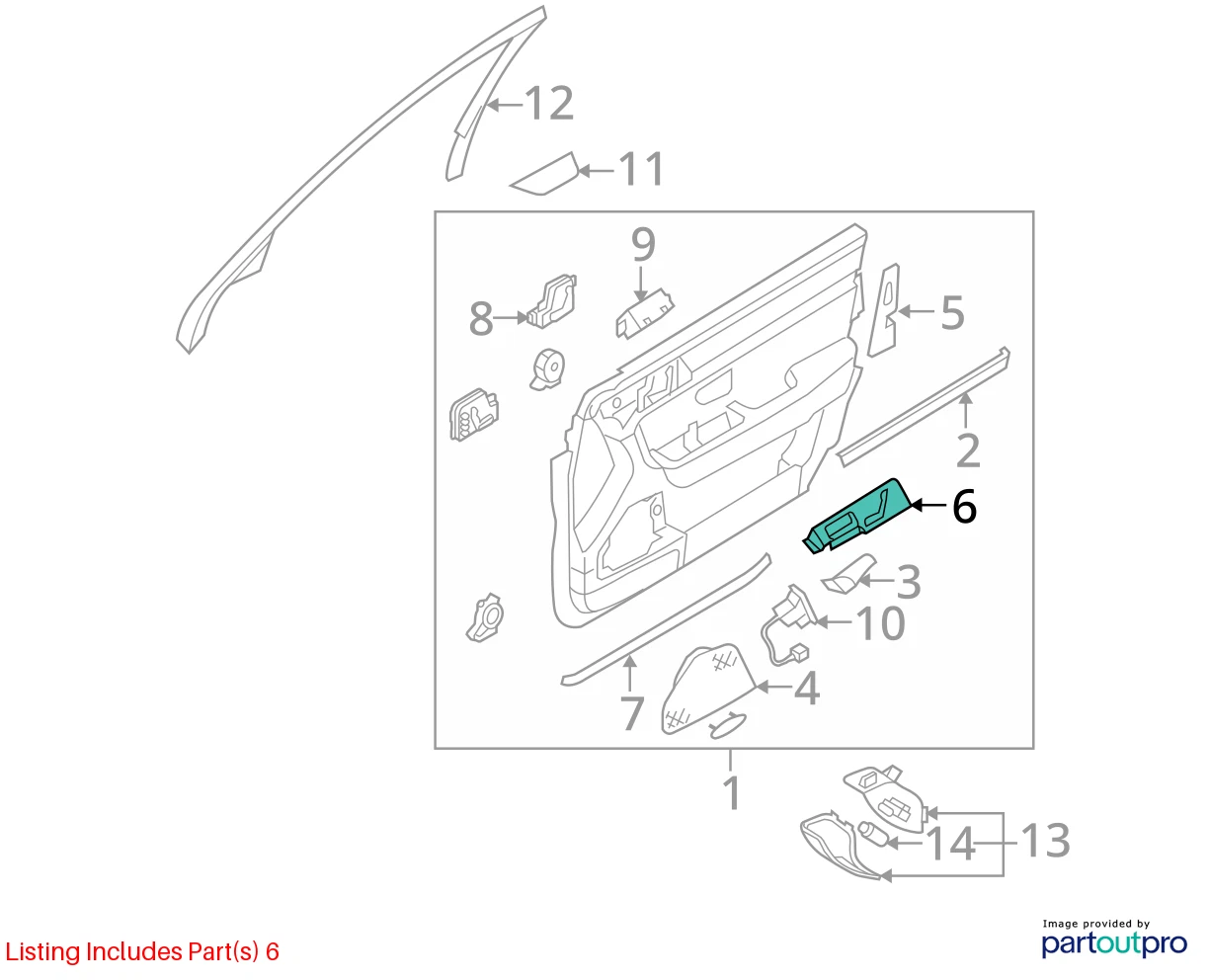 04-06 KIA AMANTI FRONT LEFT SIDE DOOR SEAT SWITCH BEZEL TRIM MOLDING 82332-3F010