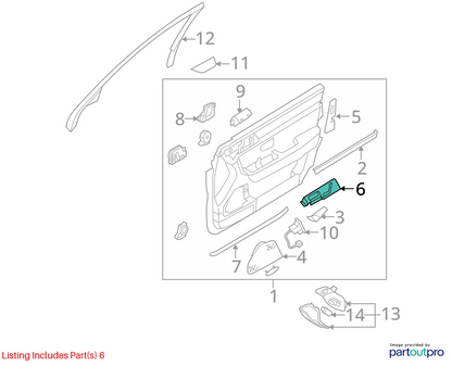 04-06 KIA AMANTI FRONT LEFT SIDE DOOR SEAT SWITCH BEZEL TRIM MOLDING 82332-3F010