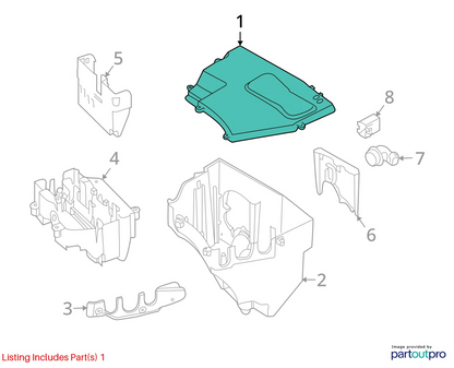 2009 2010 BMW 535I XDRIVE ENGINE COMPUTER BOX UPPER CAP COVER 12907520899 OEM