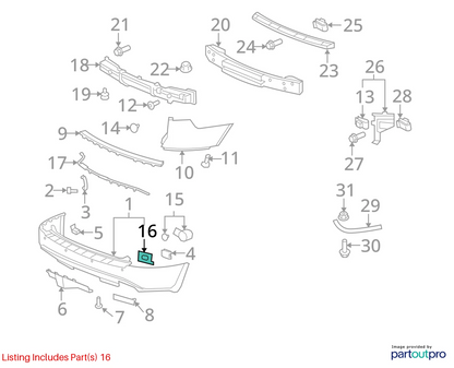 2008-2012 BUICK ENCLAVE RR PARK ASSIST SENSOR RETAINER PAIR OEM FACTORY 15221088