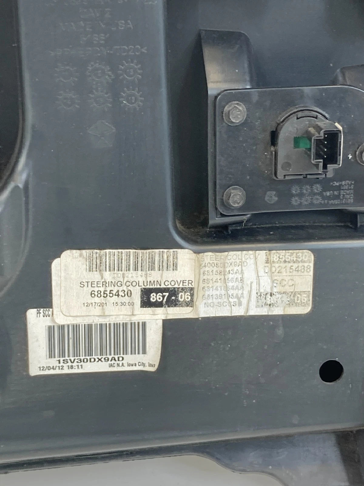 13-16 DODGE DART LEFT DRIVER LOWER DASH KNEE BOLSTER COVER TRIM PANEL SWITCH OEM