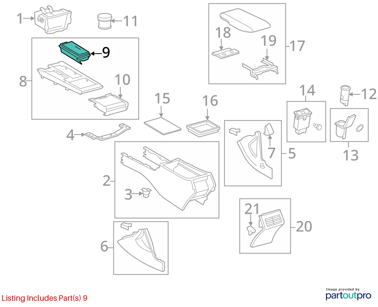 2007 TOYOTA CAMRY XLE A/T CENTER CONSOLE DASH CUP HOLDER 55620-06060