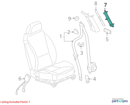 2005-2010 PONTIAC G6 FRONT LEFT DRIVER SIDE SEAT BELT HEIGHT ADJUSTER 22704418