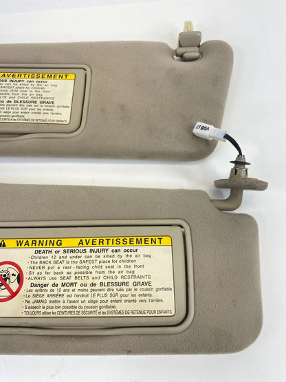 2002 2003 Lexus ES300 Front RH LH Roof Sun Visor Beige Set Pair w/ Clips OEM