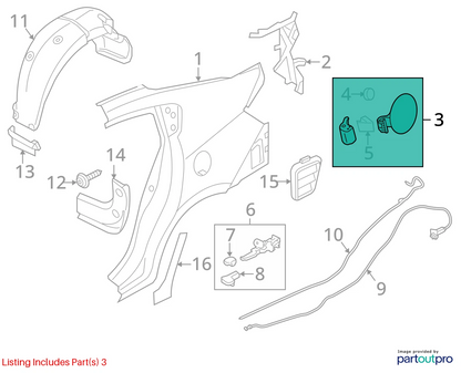 2012-2017 KIA RIO SEDAN FUEL FILLER TANK DOOR GAS LID COVER 69510-1W000 OEM