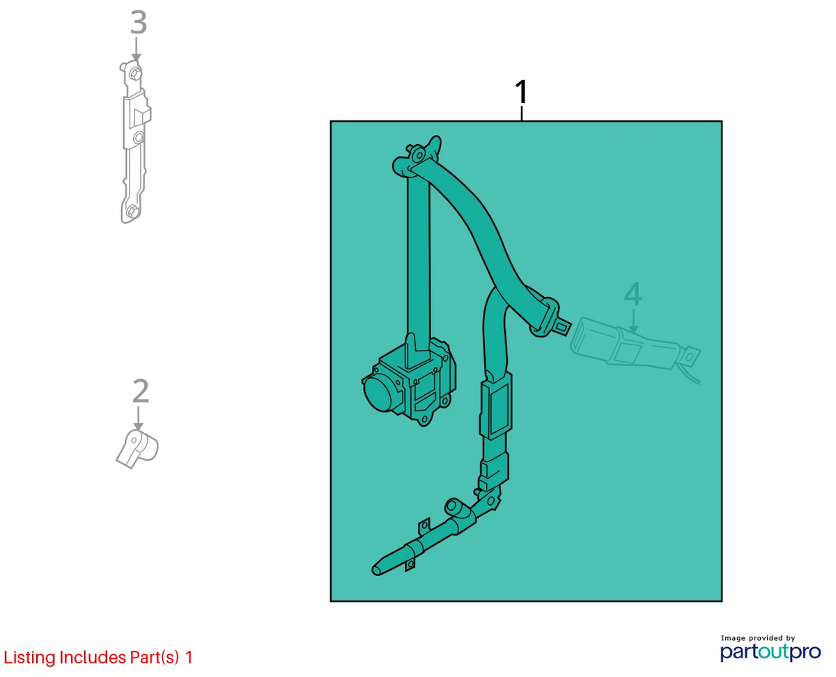 2010-2013 SUZUKI KIZASHI FRONT RIGHT SEAT BELT RETRACTOR W/ PRETENSIONER OEM