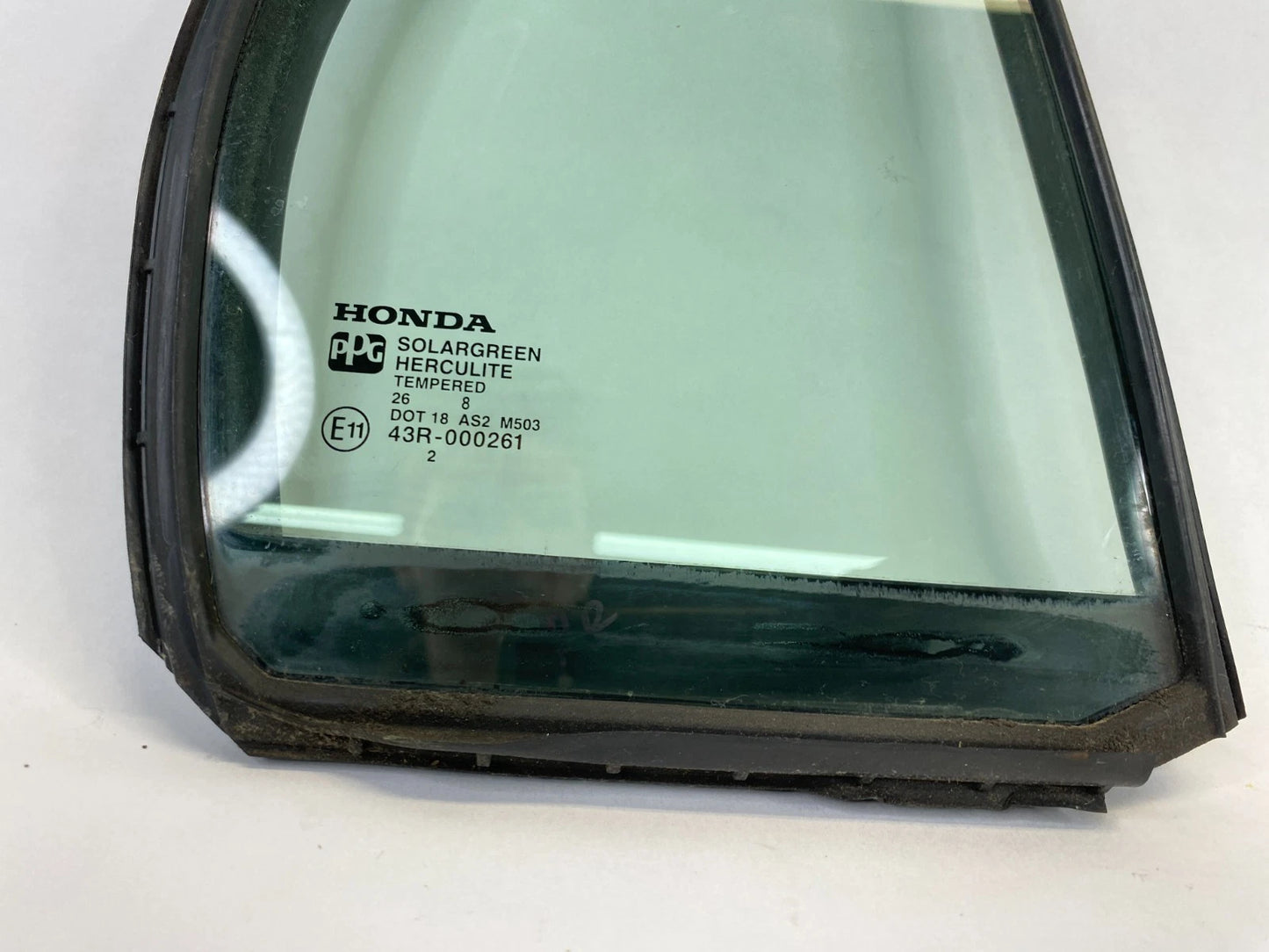 06-11 HONDA CIVIC SDN REAR RIGHT DOOR WINDOW VENT GLASS W WEATHERSTRIP 73441-SNE