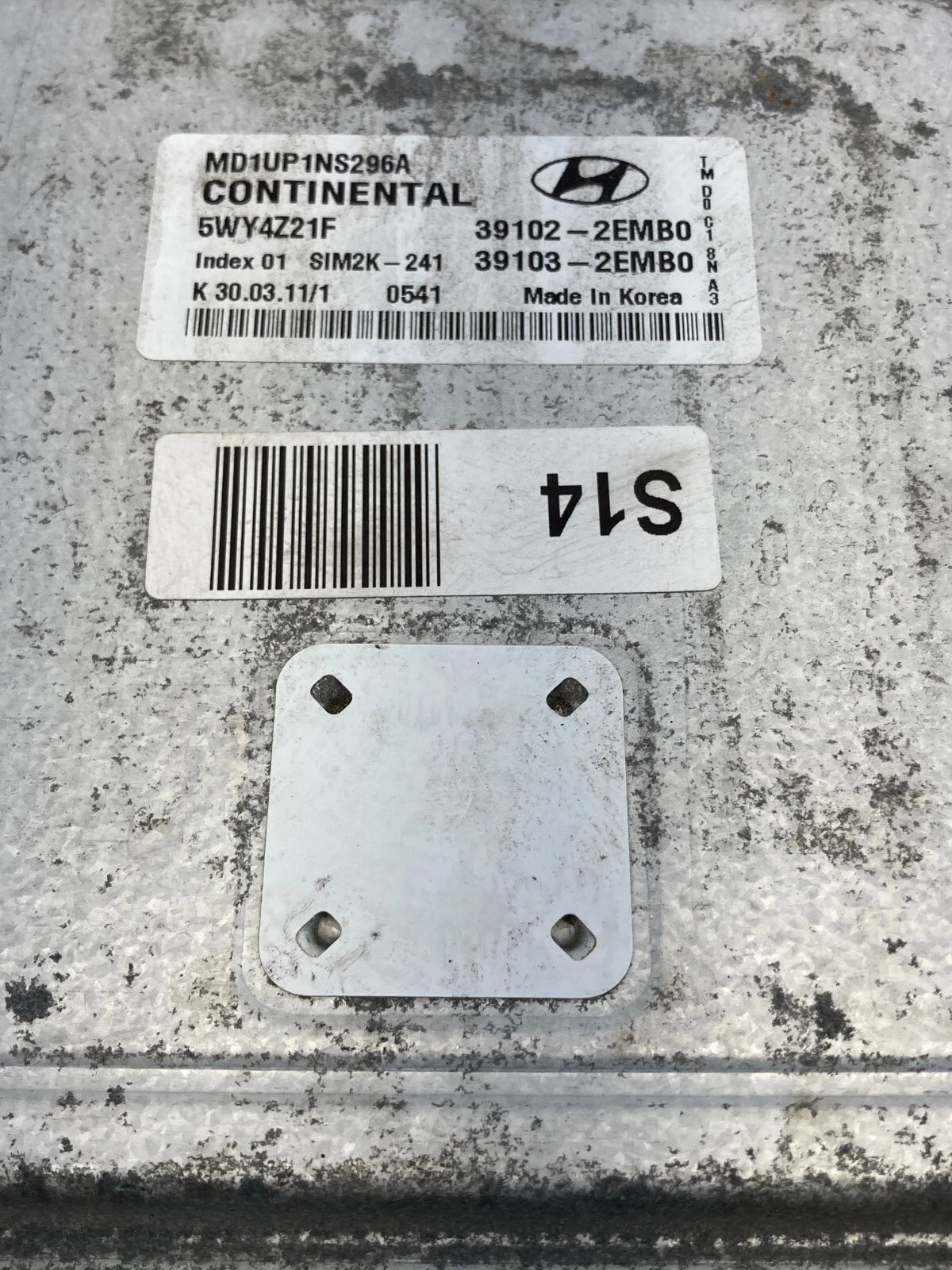 2011 HYUNDAI ELANTRA 1.8L ENGINE COMPUTER CONTROL UNIT ECU UNIT 39103-2EMB0 OEM