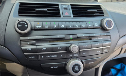 08-11 HONDA ACCORD AM/FM RADIO RECEIVER MP3 SINGLE CD W/ CLIMATE 39100TA0A01 OEM