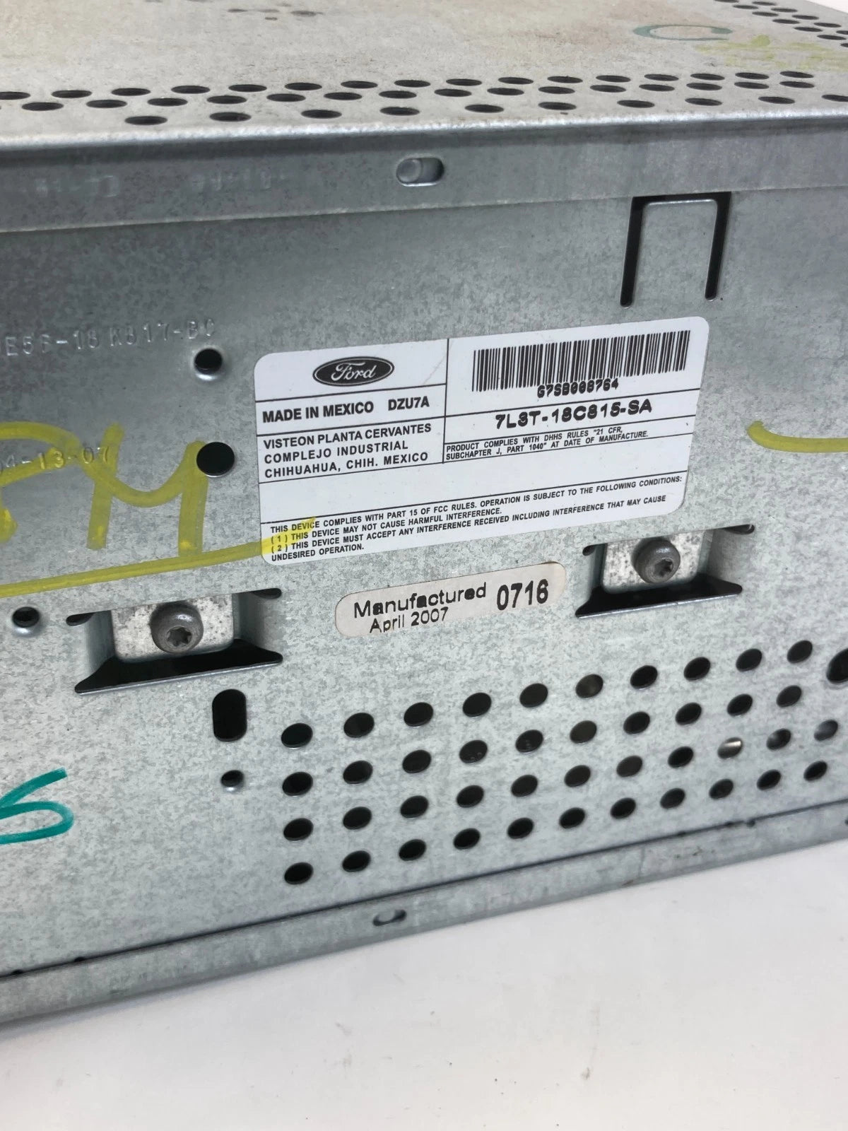 2006 2007 FORD F150 RADIO RECEIVER AM/FM 6 CD PLAYER PANEL ASSY 7L3T18C815SA OEM