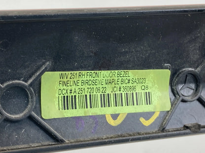 06-10 MERCEDES-BENZ R350 FRONT RIGHT INNER DOOR TRIM MOLDING BEZEL A2517200622