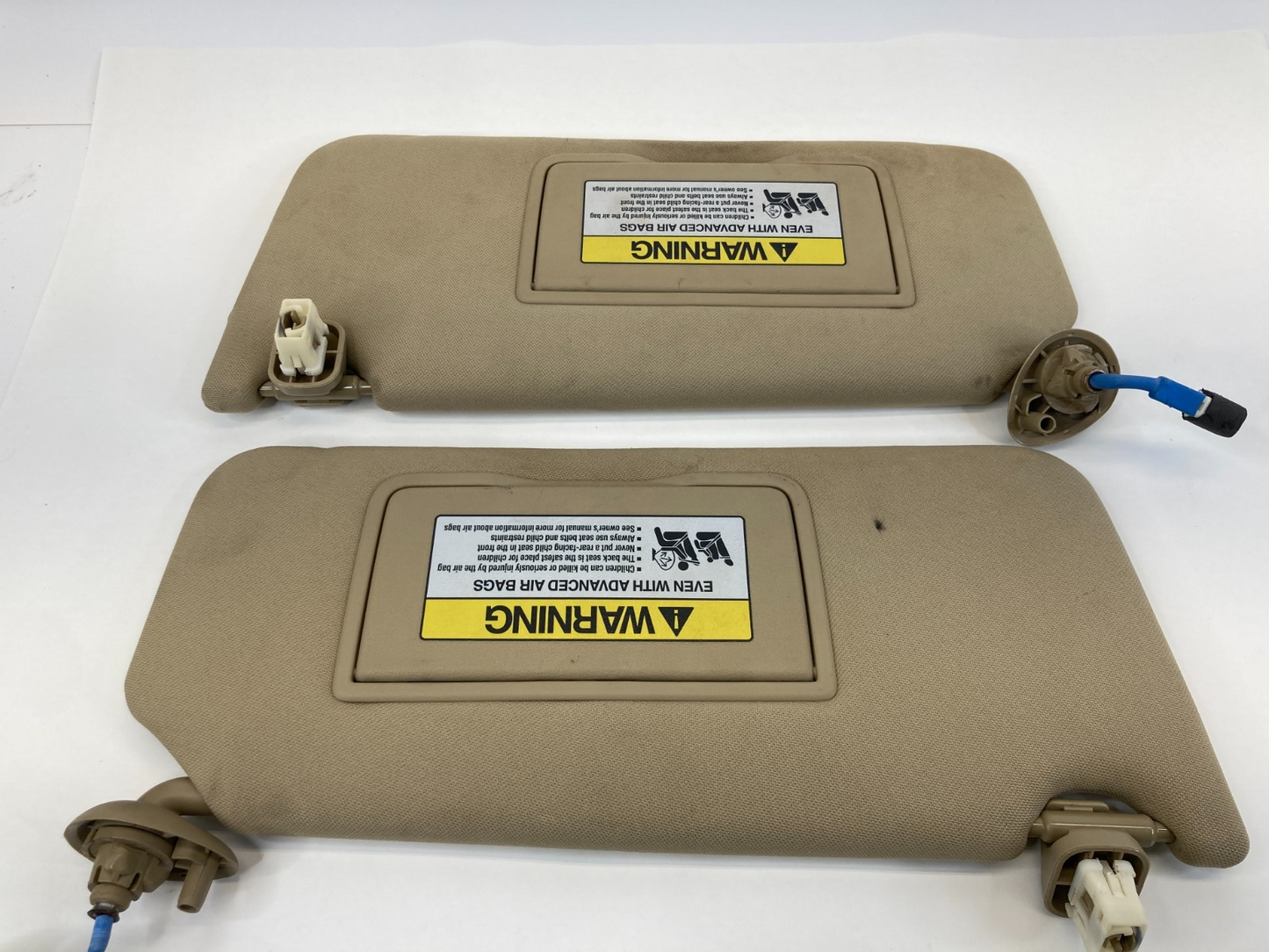 2008-2012 Honda Accord Left & Right Side Sunvisor Sun Visor Set Pair Ivory OEM