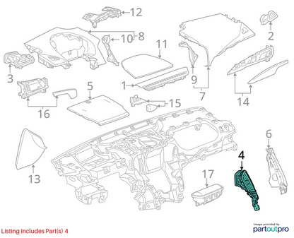 2013-2019 CADILLAC ATS CENTER DASH LEFT SIDE A/C AIR VENT GRILLE W/ START SWITCH