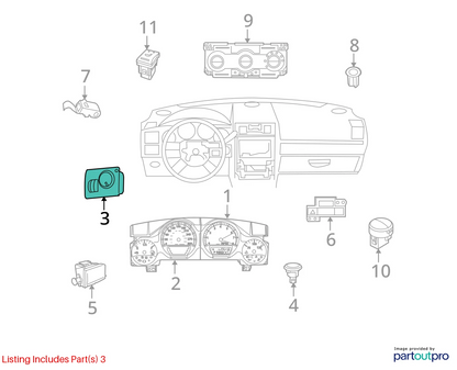 2011-2013 JEEP GRAND CHEROKEE HEADLIGHT HEAD LAMP CONTROL SWITCH 68029265AD OEM