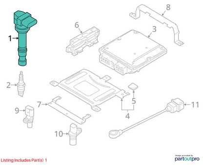 2006-2013 AUDI A3 HATCHBACK 2.0L L4 16V ENGINE DIRECT IGNITION COIL 07K905715G