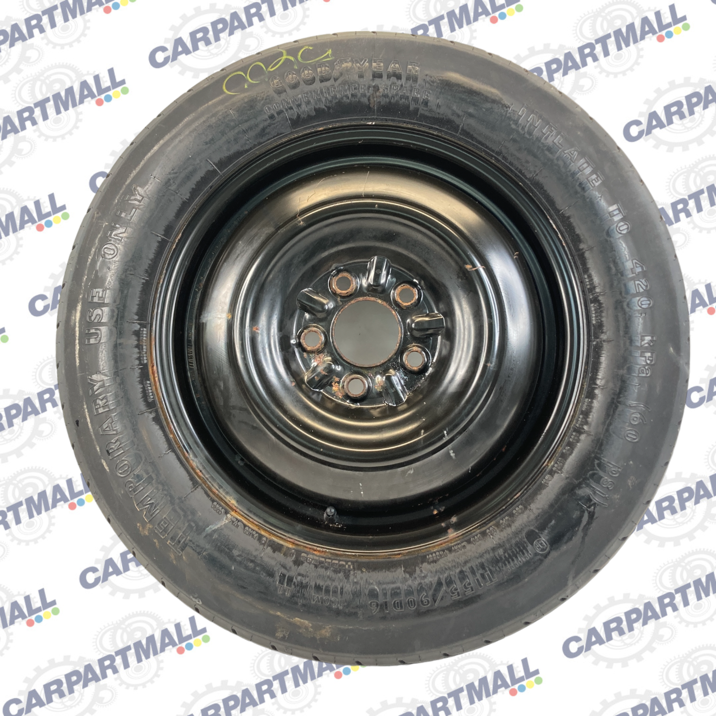 08-13 Dodge Avenger Spare Tire Rim Wheel Compact Donut T155/90/D16 100M