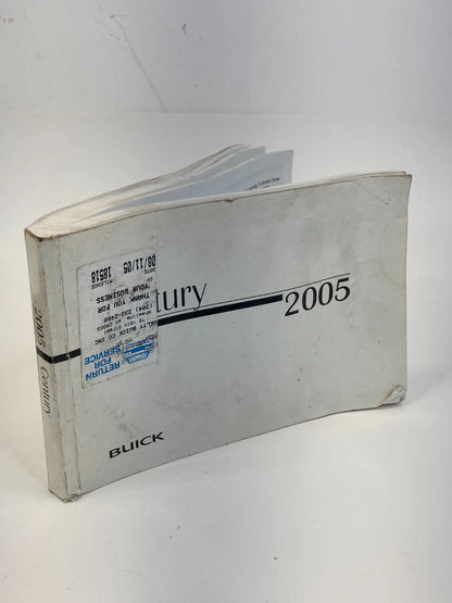 2005 BUICK CENTURY OWNERS MANUAL WARRANTY ASSISTANCE INFORMATION BOOK W/ CASE