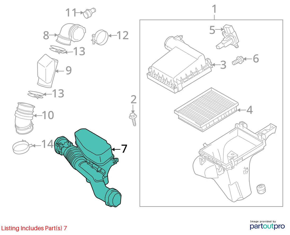 2010-2015 TOYOTA PRIUS 1.8L HYBRID AIR INTAKE RESONATOR BOX UNIT OEM 1775037010