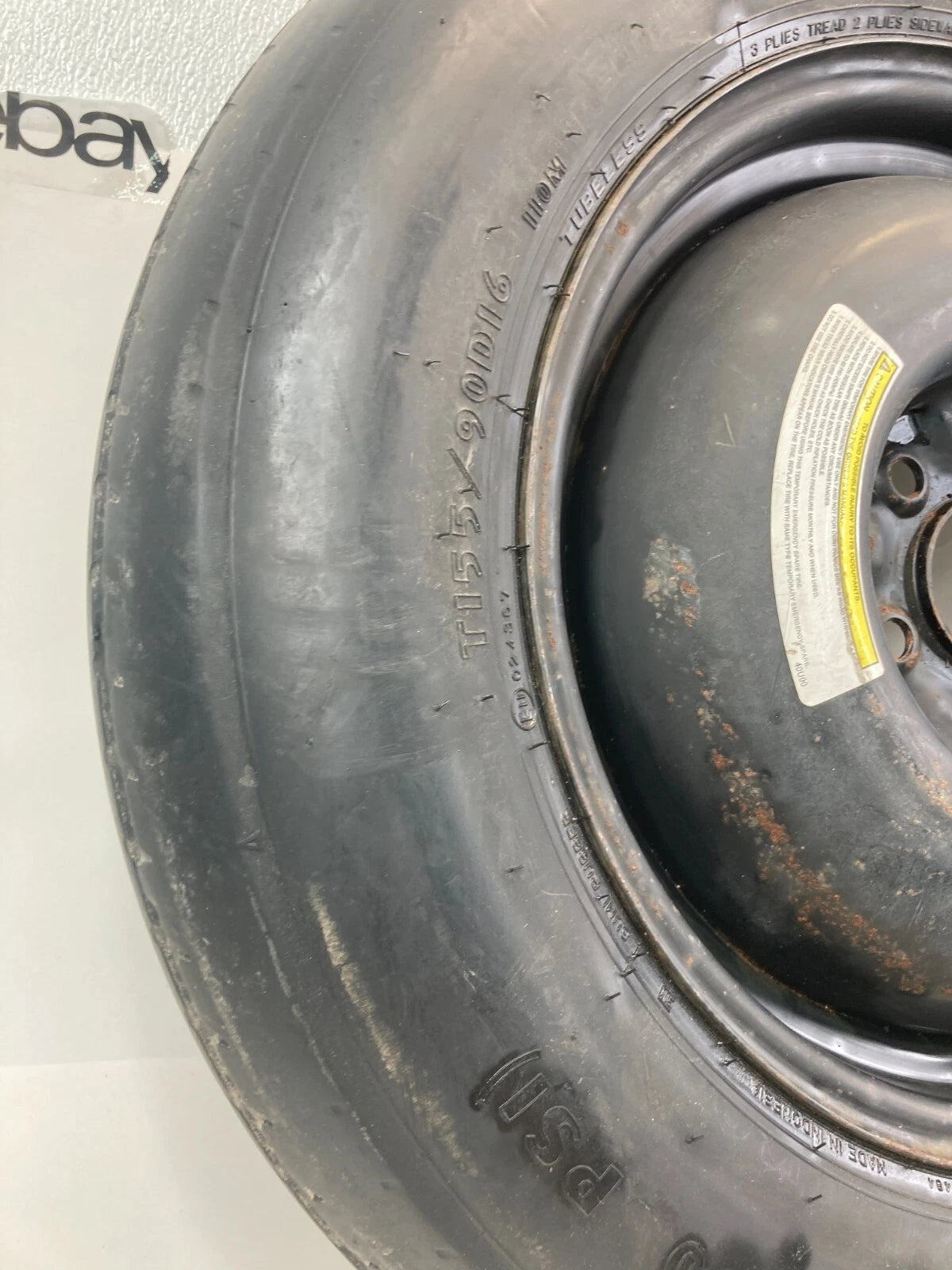 2008-2010 NISSAN ROGUE SPARE TIRE COMPACT RIM DONUT WHEEL T155/90D16 OEM