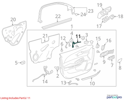 2013-2015 CHEVROLET MALIBU FRONT RIGHT DOOR LAMP WIRING HARNESS CABLE 22740860