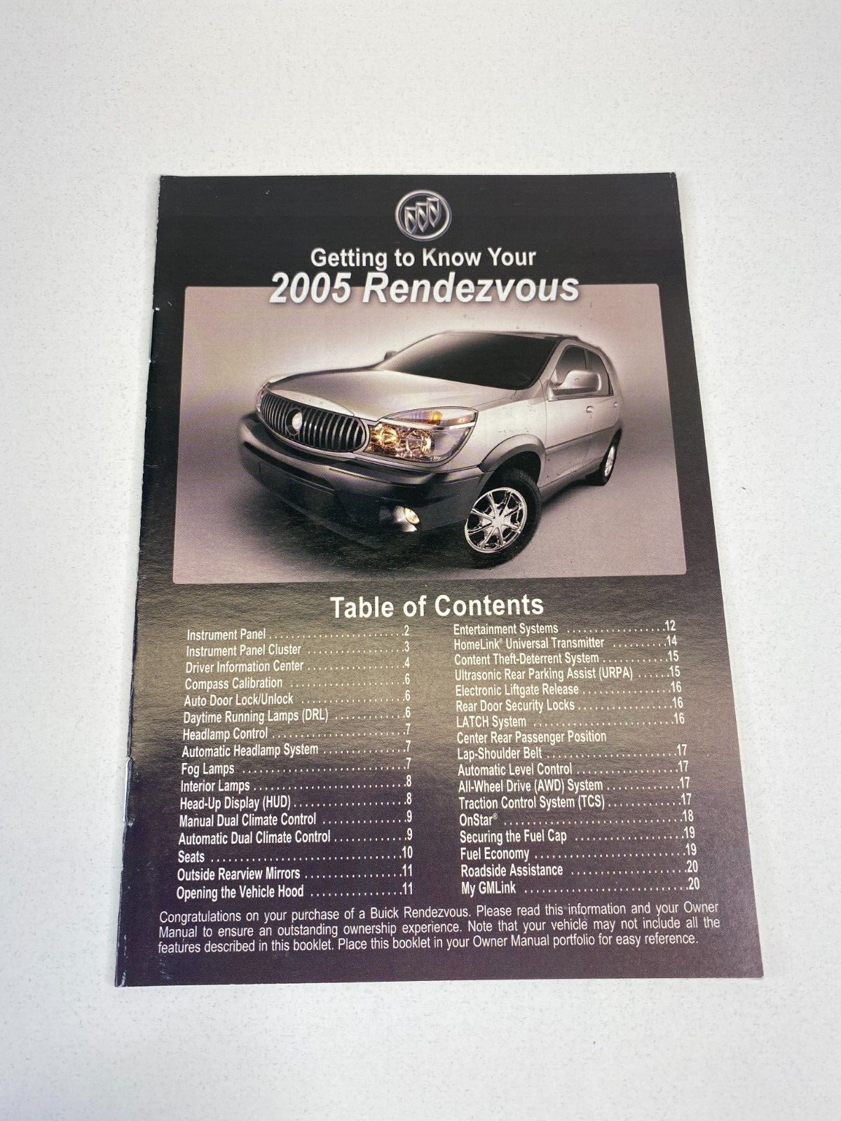 2005 Buick Rendezvous Owners Manual Warranty Book w/ Case & CD