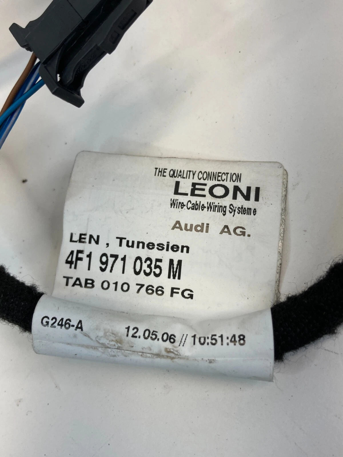 2005-2011 AUDI A6 QUATTRO FRONT LEFT SIDE DOOR WIRING WIRE HARNESS 4F1971035M