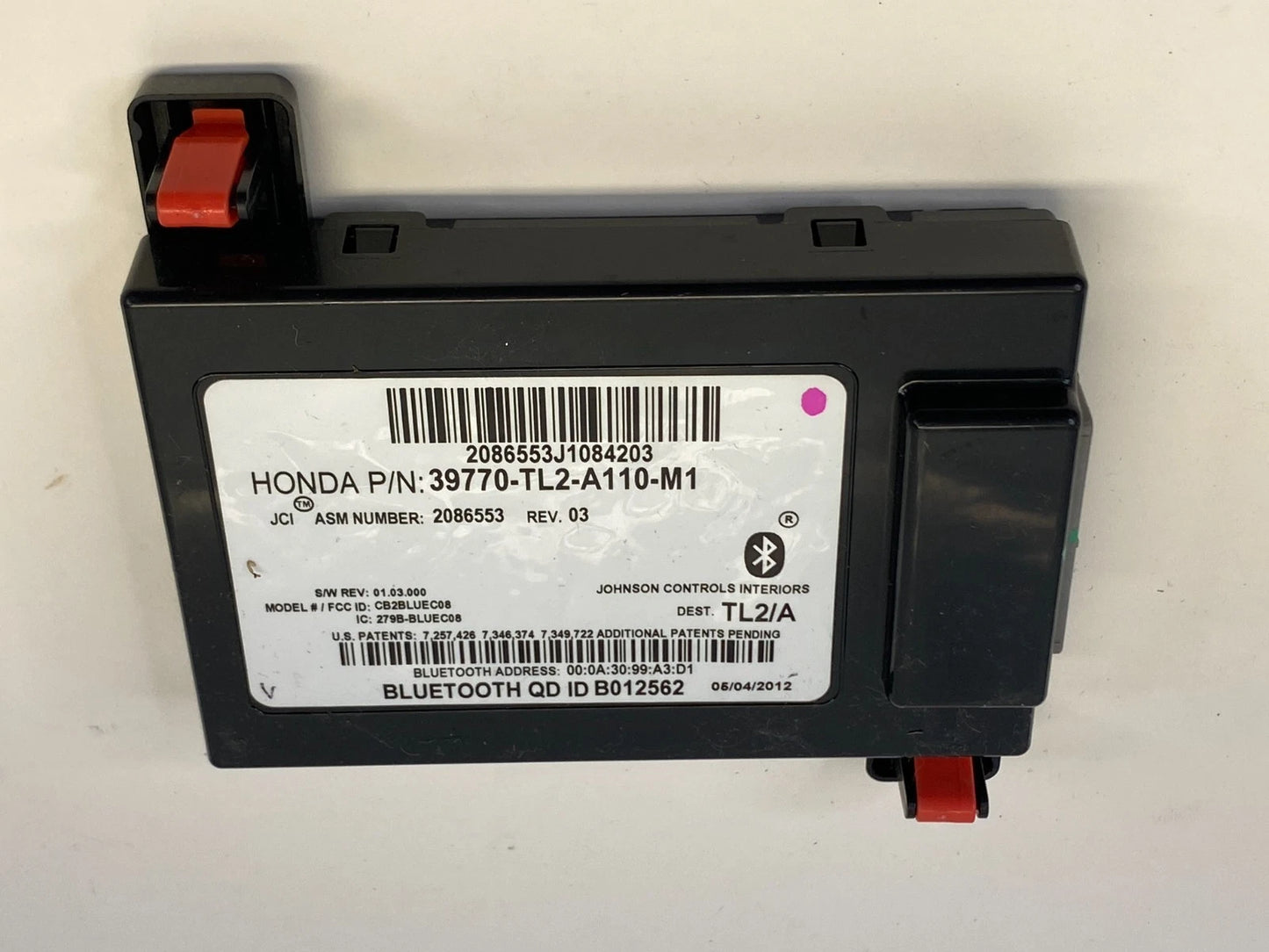 11-14 ACURA TSX HANDS FREE BLUETOOTH CONTROL MODULE COMPUTER UNIT 39770TL2A11