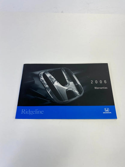2006 HONDA RIDGELINE OWNERS MANUAL USERS HANDBOOK WARRANTY GUIDE BOOKS OEM