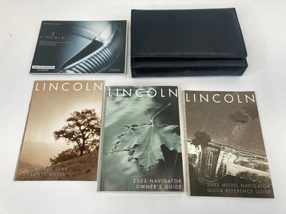 2003 LINCOLN NAVIGATOR QUICK REFERENCE MANUAL WARRANTY GUIDE SET W/ CASE OEM