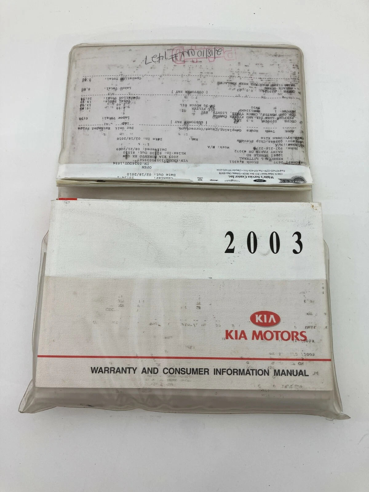 2003 03 KIA SORENTO WARRANTY INFORMATION OWNERS MANUAL OEM