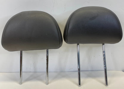 02-06 MINI COOPER FRONT LEFT & RIGHT SEAT HEADREST HEAD REST LEATHER BLACK OEM