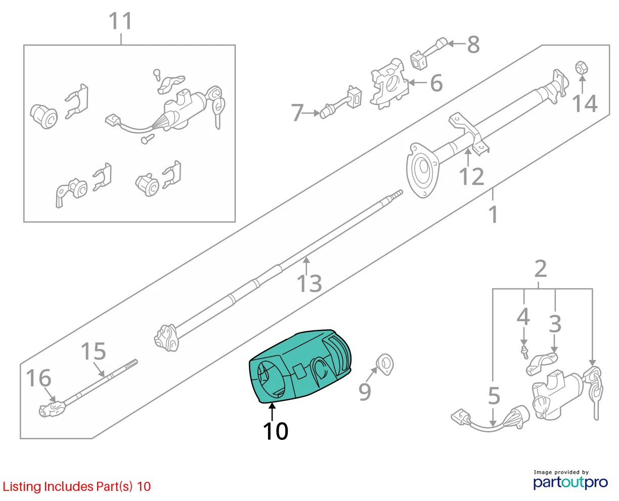 2003 2004 NISSAN XTERRA UPPER & LOWER STEERING COLUMN COVER 48470-2Z600 OEM