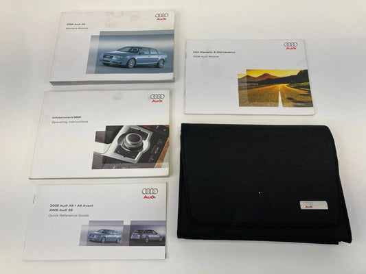2008 08 AUDI A6 OWNERS MANUAL QUICK REFERENCE GUIDE BOOK SET W/ CASE OEM