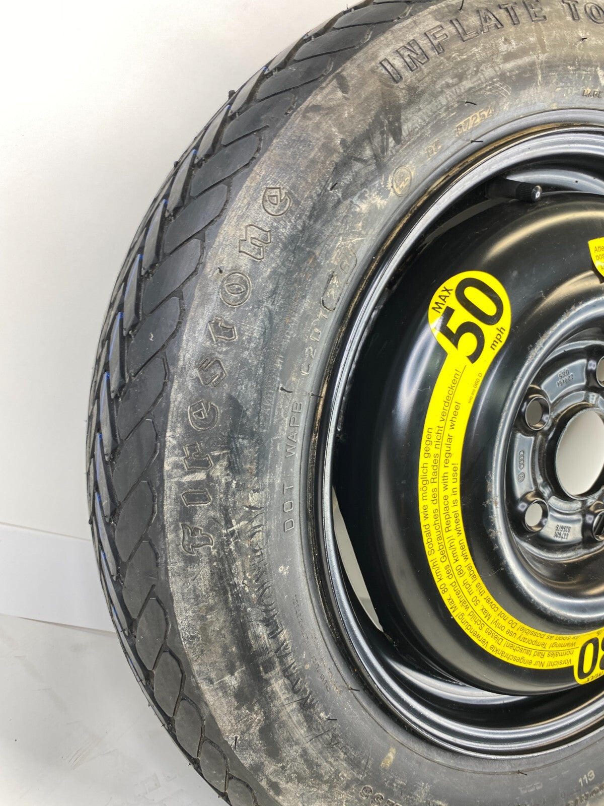 1999-2001 Audi A4 Emergency Spare Tire Wheel Compact Donut T125/90R15 96M