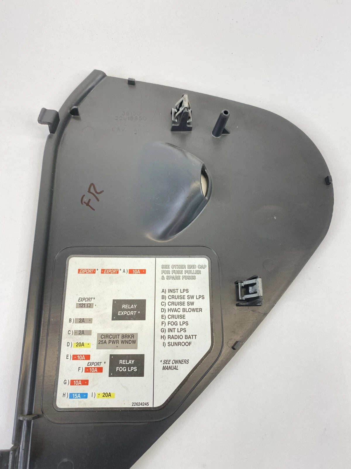 2001-2005 PONTIAC GRAND AM DASH RIGHT SIDE END CAP FUSE BOX COVER 222618850