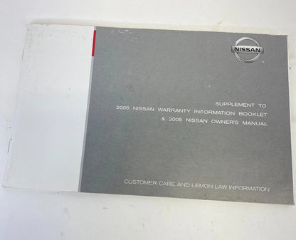 2005 NISSAN OWNERS MANUAL SET WITH CASE NAVIGATION SERVICE WARRANTY GUIDES OEM