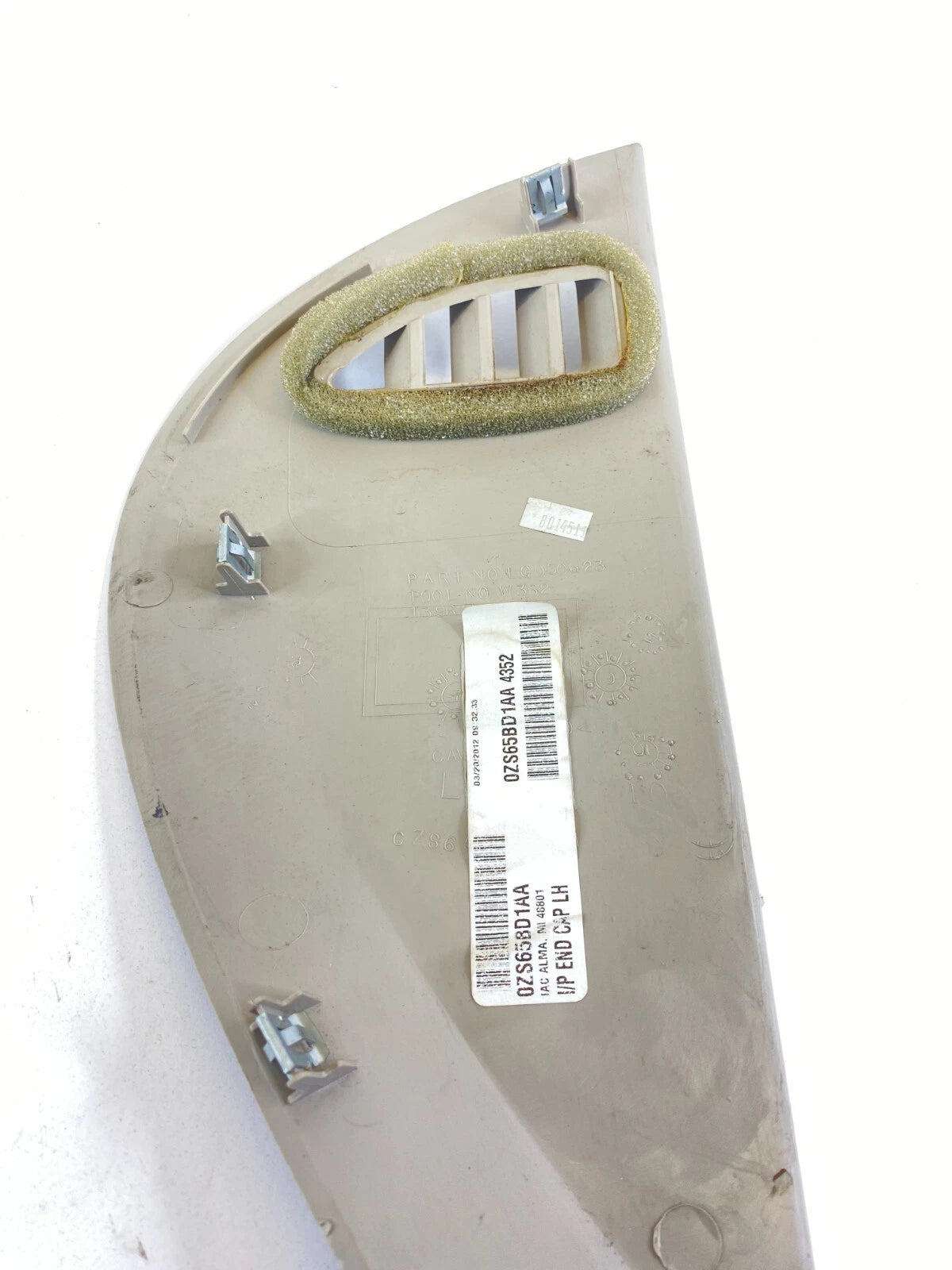 2012-2015 RAM CARGO VAN C/V FRONT LEFT DASH END CAP COVER TRIM 0ZS65BD1AA OEM