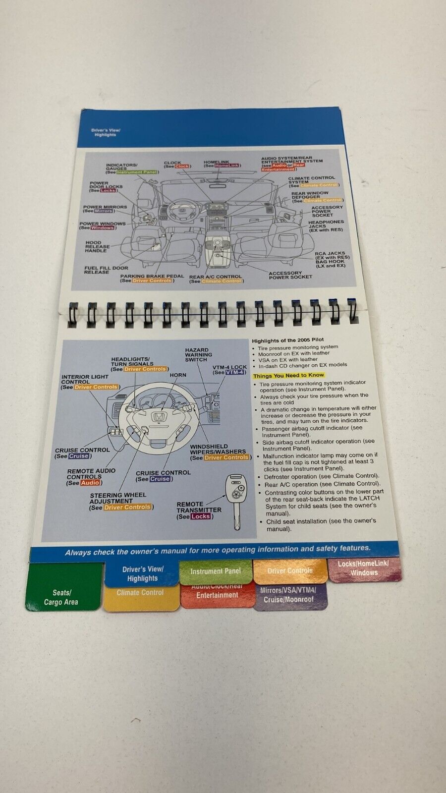 2005 Honda Pilot EX Owner's Manual Service History & Warranty Information Books