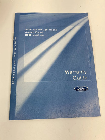 2003 FORD TAURUS OWNERS MANUAL WARRANTY GUIDE INFORMATION W/ CASE OEM