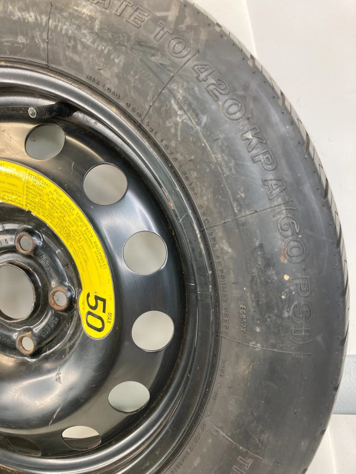 12-15 VOLKSWAGEN PASSAT EMERGENCY SPARE TIRE WHEEL COMPACT DONUT T135/90R16 102M