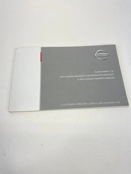 2019 Nissan Versa SV SEDAN Owners Manual Guide Warranty Information w/ Case OEM