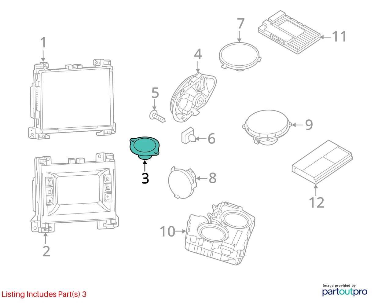 2008-2020 DODGE GRAND CARAVAN FRONT PASSENGER DASHBOARD PANEL AUDIO SPEAKER
