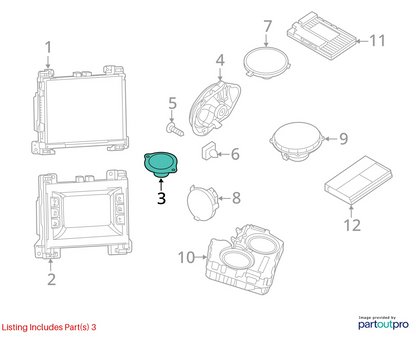 2008-2020 DODGE GRAND CARAVAN FRONT PASSENGER DASHBOARD PANEL AUDIO SPEAKER